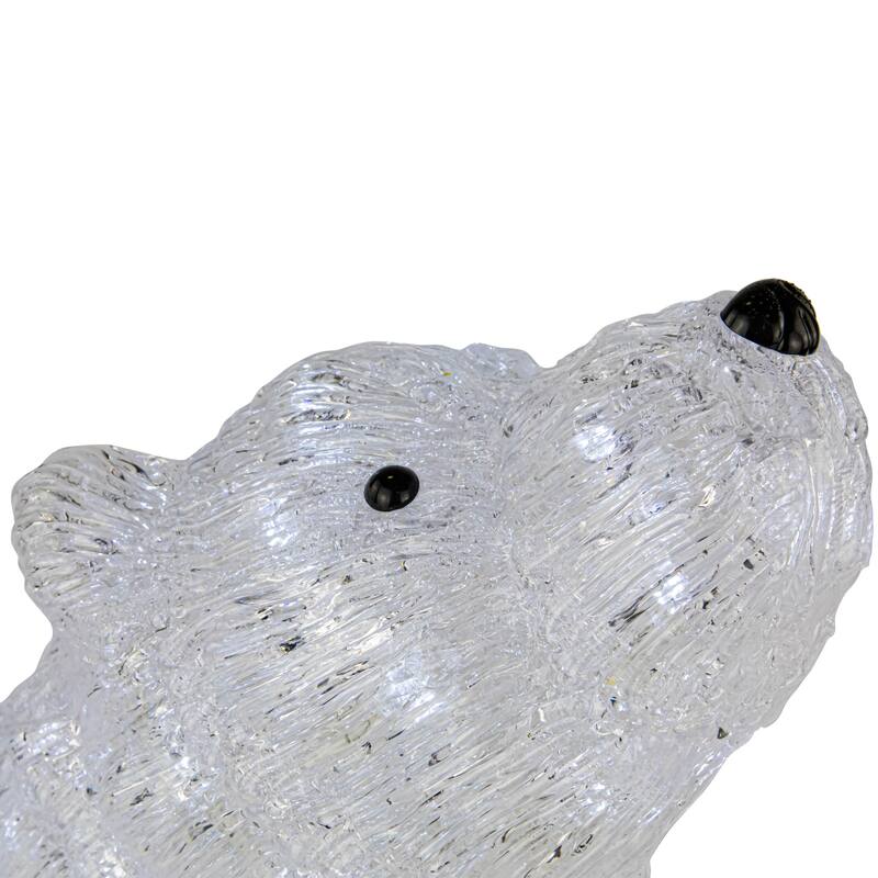 18.5" Lighted Acrylic Polar Bear Christmas Display Decor