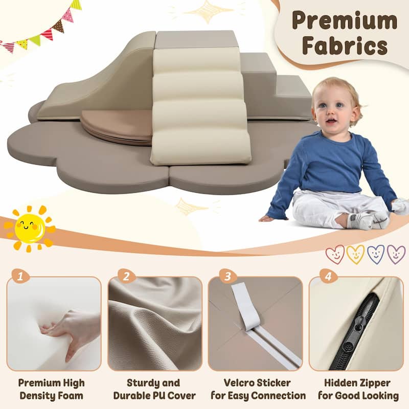 6-Piece Soft Foam Block Play Structures - Climbers for Child Development, Baby Foam Climbing Toys