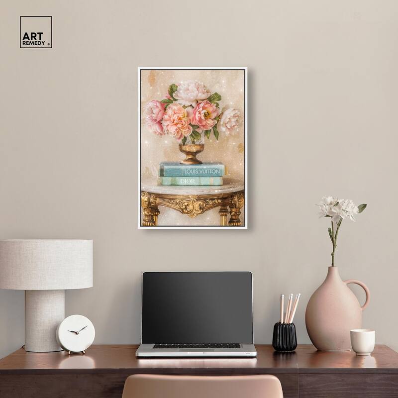 Antique Table Vase Canvas by Art Remedy