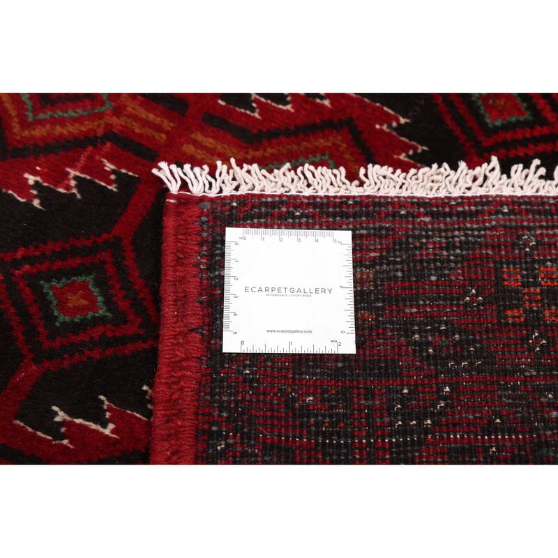 ECARPETGALLERY Hand-knotted Teimani Black, Red Wool Rug - 3'7 x 6'2