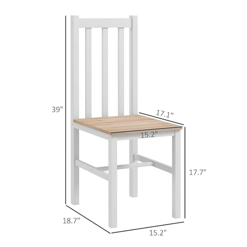 Farmhouse Armless Dining Chairs Set of 4