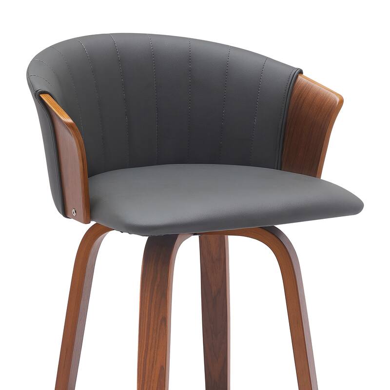 Diana Upholstered Wood Bar or Counter Height Swivel Stool
