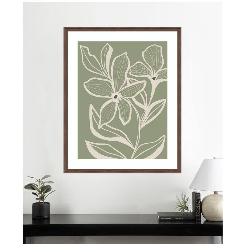 Kate and Laurel Delicate Flowers with Veins by Nikita Jariwala Framed Wall Art Print