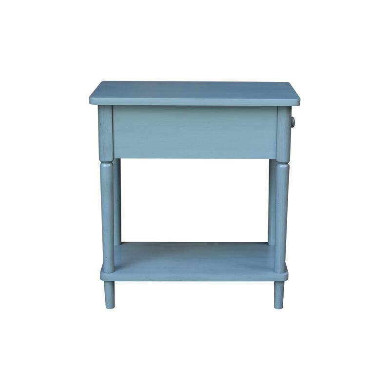 Narrow Solid Wood Side Table with Drawer
