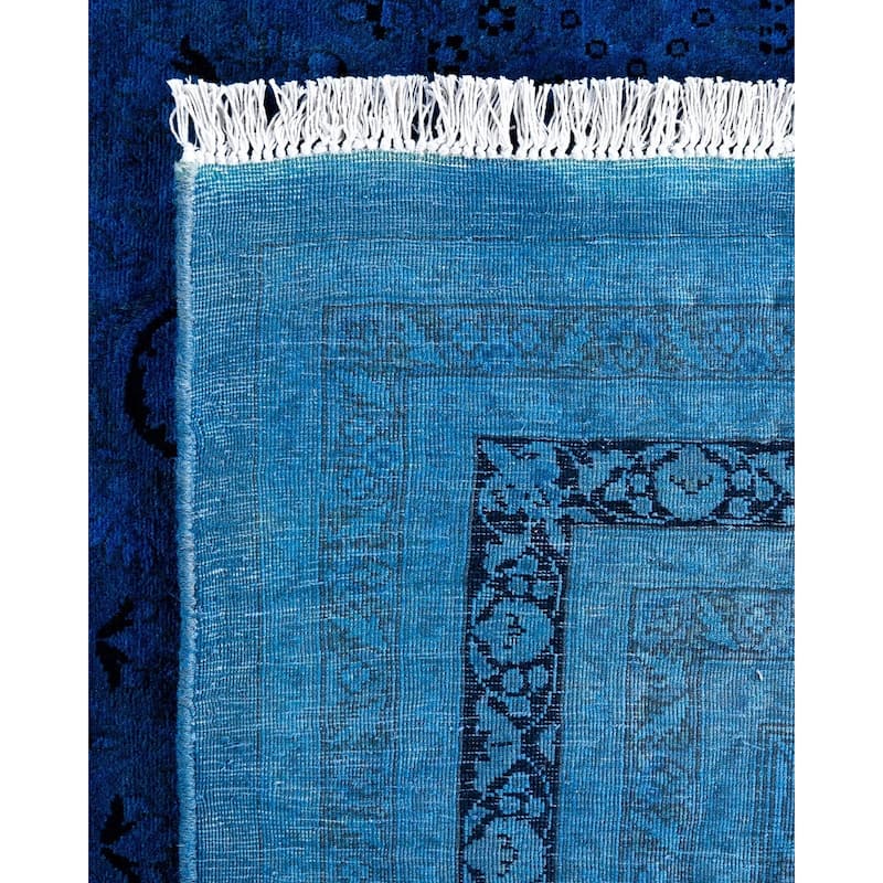 Overdyed, One-of-a-Kind Hand-Knotted Area Rug - Purple - 12' 3" x 17' 4"