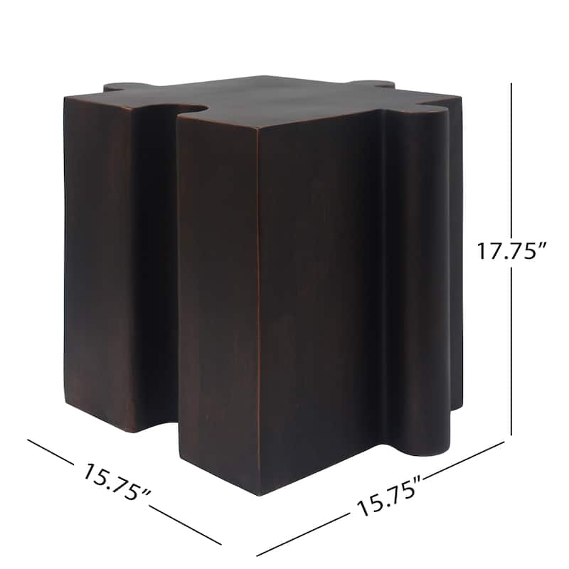 Christopher Knight Home - Karen Puzzle Art Modern 2-Piece Modular Outdoor Side Table Set with Interlocking Design