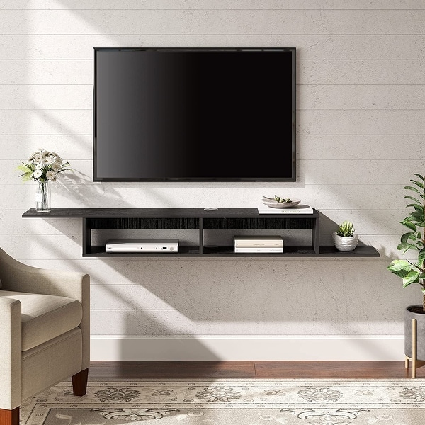 FITUEYES Floating TV Stand for Living Room Entertainment Center Media Console Wall Mounted for 65 70 75 Inch TVs Black On Sale Bed Bath Beyond 38396316