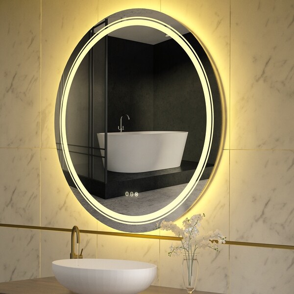 Frameless LED Lighted Round Bathroom Vanity Mirror Dimmable Anti Fog Bed Bath Beyond 35686731