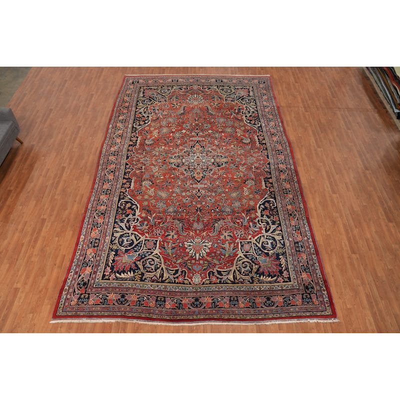 Hand Knotted Oriental 100% Wool Carpet Traditional Floral Oranges & Rust Bidjar Area Rug - 16' 10'' X 10' 6''