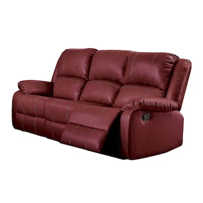 Synthetic Leather Upholstered Manual Motion Sofa