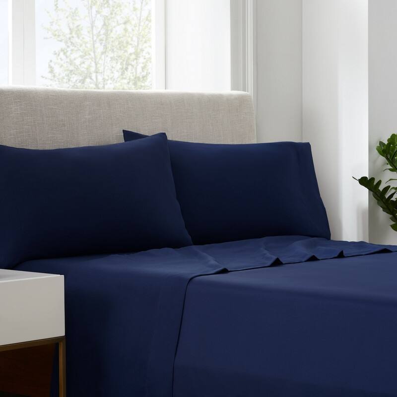 Serta Simply Clean Antimicrobial Sheet Set - Navy - King