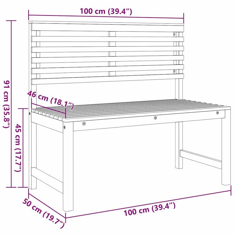 vidaXL Garden Bench Set Brown solid acacia wood - 20 x 35 x 30