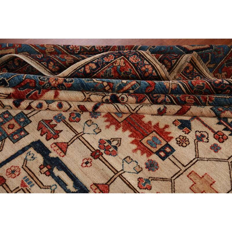 Hand Knotted Oriental 100% Wool Carpet Traditional All-Over Beige & Ivories Ziegler Area Rug - 17' 4'' X 13' 1''