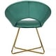 preview thumbnail 30 of 28, Costway Modern Velvet Accent Chair Upholstered Vanity Chair w/Golden - See Details