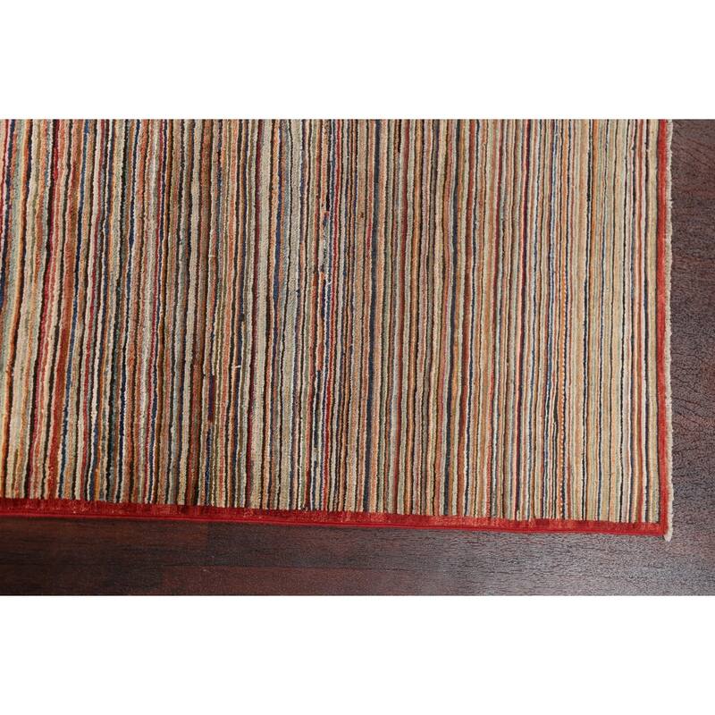 Striped Modern Gabbeh Kashkoli Oriental Area Rug Handmade Wool Carpet - 4'9" x 6'6"