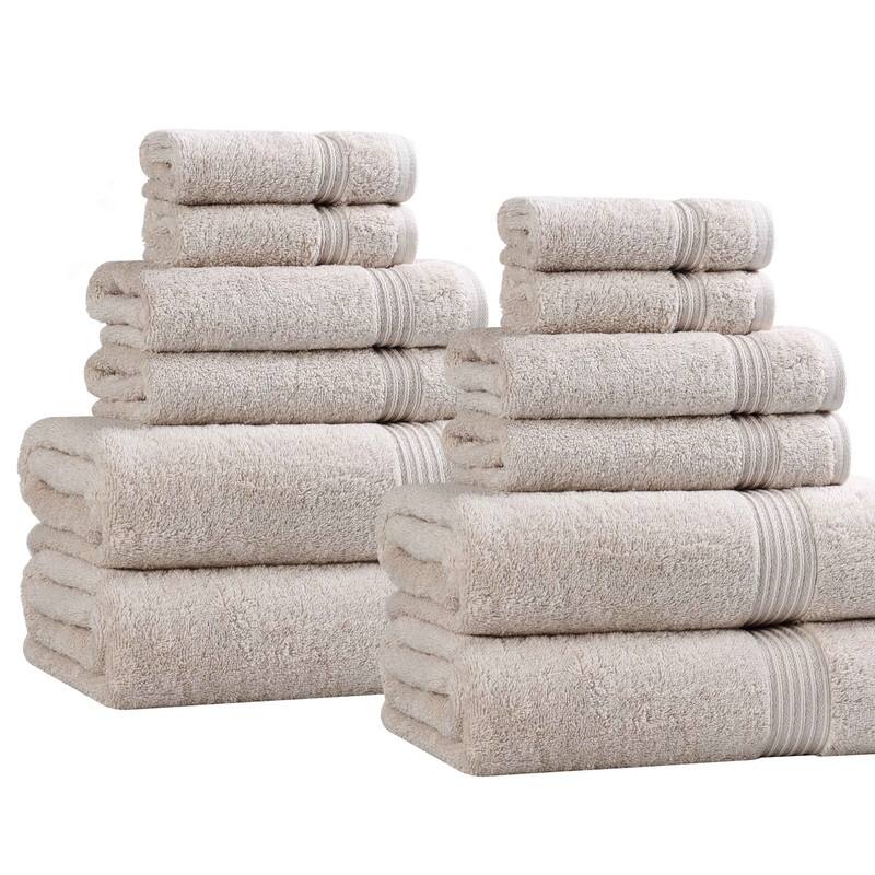 Superior Heritage Egyptian Cotton Absorbent 12-Piece Towel Set