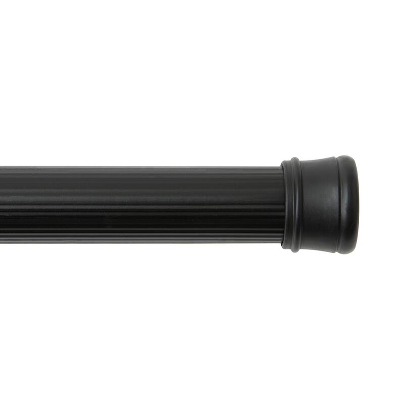 Kenney Twist & Fit No Tools Spring Tension Shower Curtain Rod, 42-72" - Black