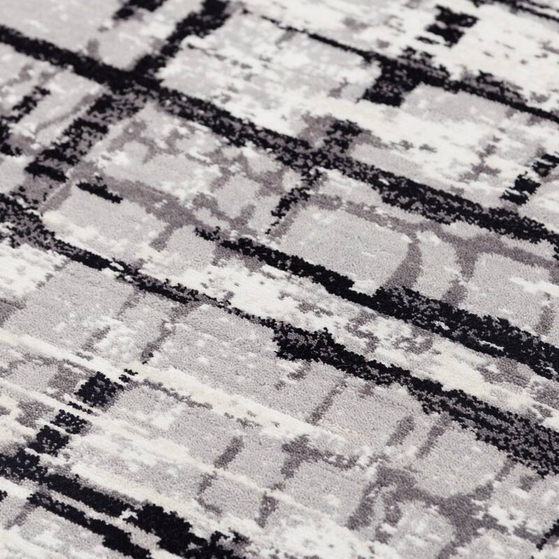 Alora Decor Aurora Transitional Black/Ivory Wool/Tencel Area Rug