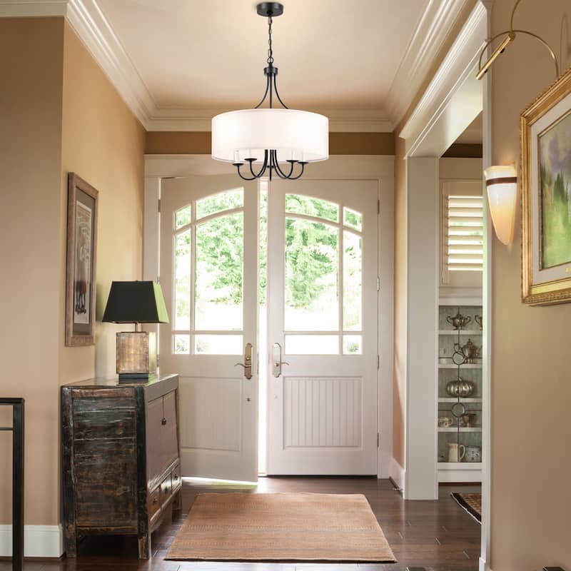 Modern Drum Light Chandelier Industrial Dining Room Light Fixtures