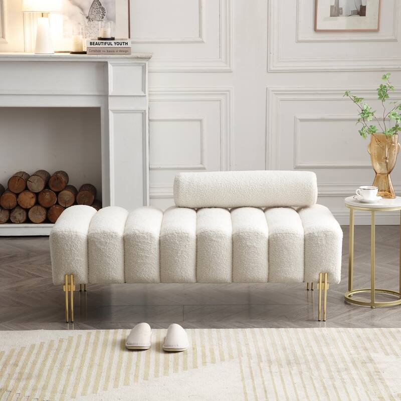 Upholstered Modern Sofa Couch - Beige