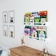 preview thumbnail 3 of 8, Wallniture Utah Wood Wall Shelves for Book and Toy Storage (Set of 2) - White