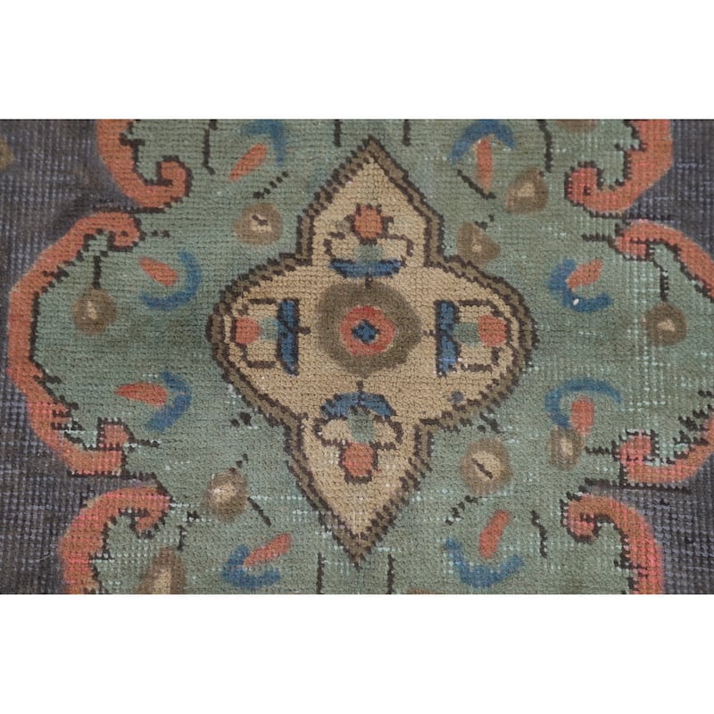 Tabriz Living Room Vintage Rug Handmade Wool Carpet - 6'5"x 9'6"