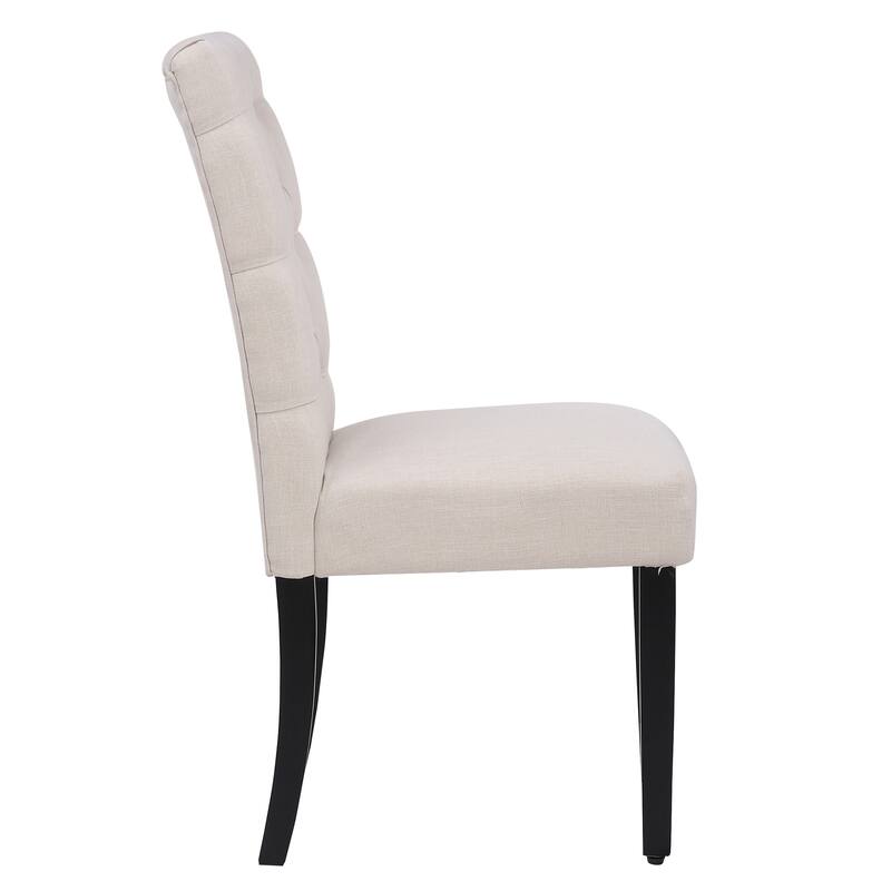 Grandview Tufted Upholstered Linen Fabric Dining Chair