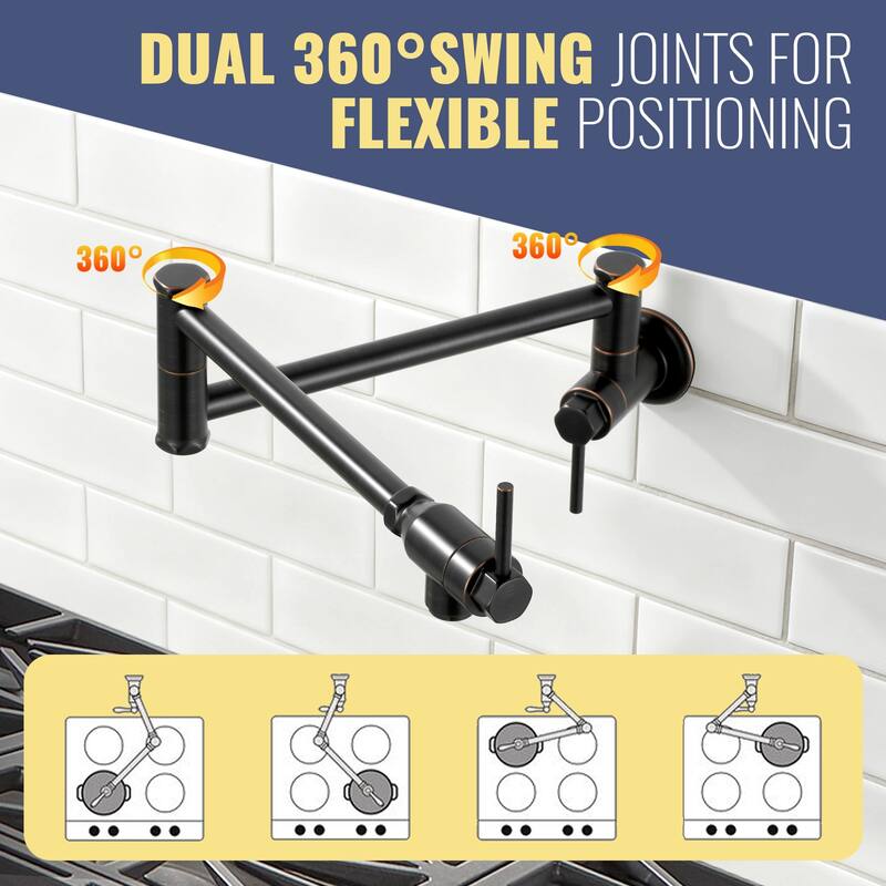 WOWOW Modern Foldable Filling Faucet with Dual-Joint Swivel Arm