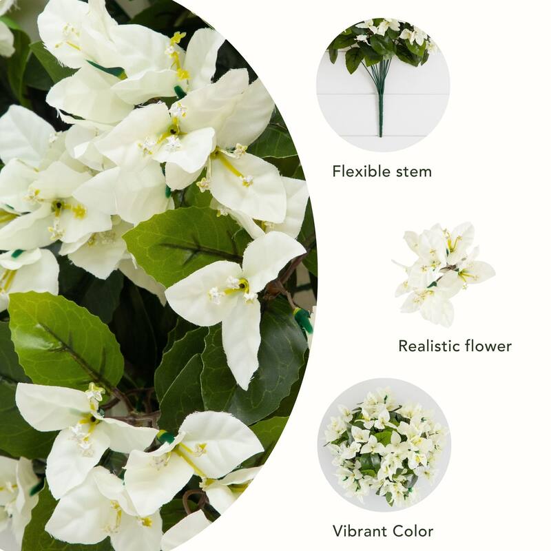 19-in UV Resistant Artificial Bougainvillea Bush - Set of 4