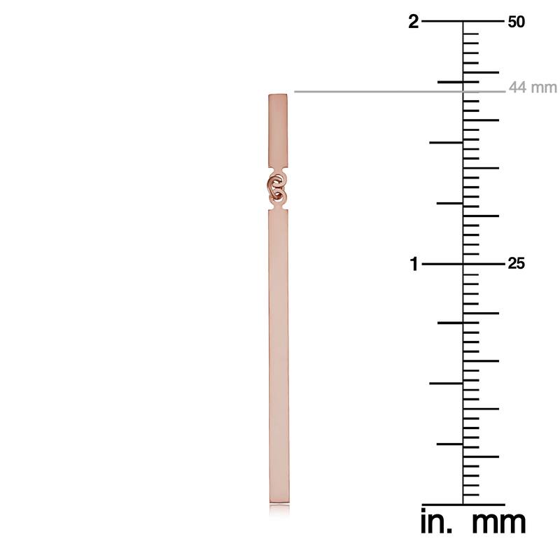 14k Yellow or Rose Gold Bar Drop Earrings