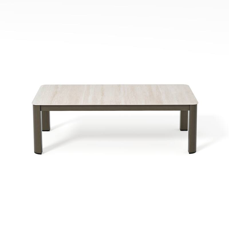 Nimbus 1-Piece Brown Aluminum Outdoor Coffee Table - 47 x 23