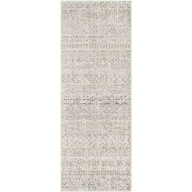 Livabliss Transitional La Boheme Diamond Area Rug - 2'7" x 10' - Cream/Black