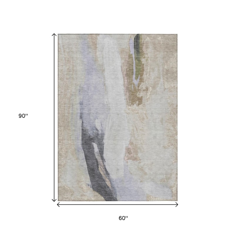 HomeRoots Abstract Transitional Rectangle Outdoor Rug
