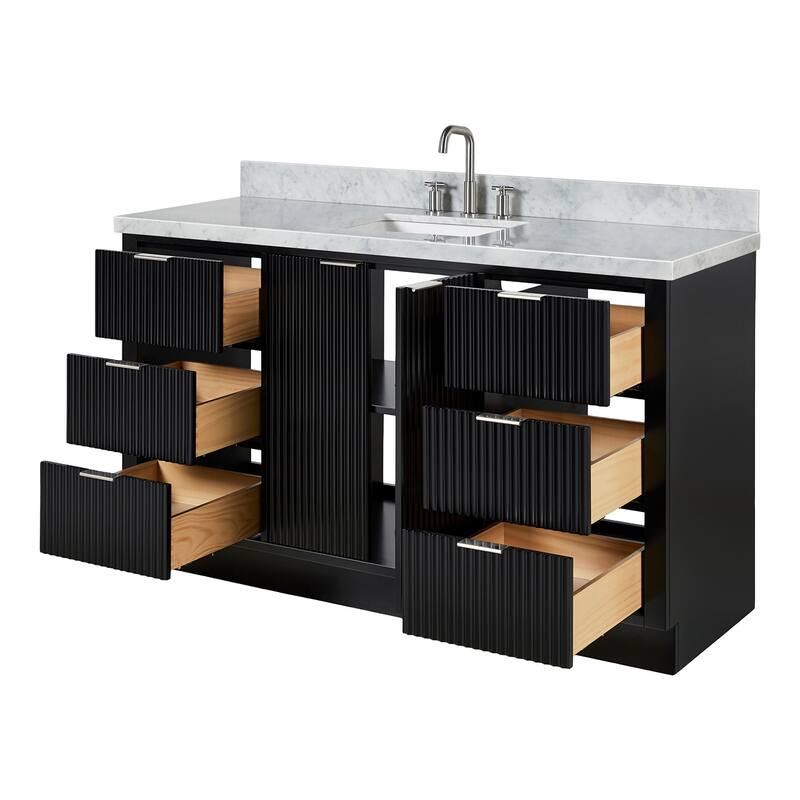 Ariel P61CWRVO Milan 61" Free Standing Single Basin Vanity Set with