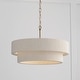 preview thumbnail 3 of 4, Delaney 4-light Matte Brass Convertible Pendant/ Semi Flush Mount