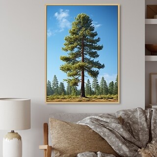 Designart "Proud Pine Tree II" Tree Pine Framed Canvas Print - Bed Bath ...