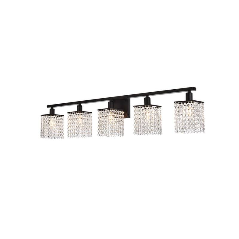Phoenix 5 Light Bath Sconce with Clear Crystals