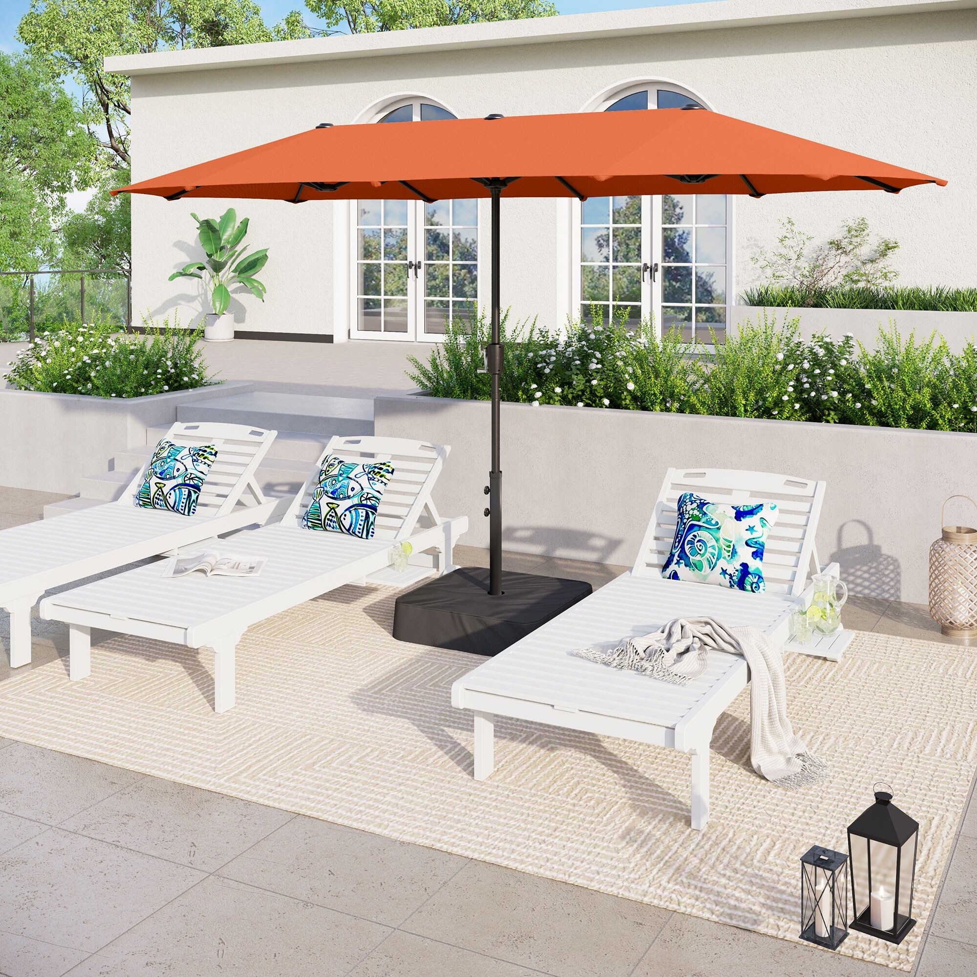 MAISON ARTS 13-Ft Twin Outdoor Market Crank with Double-Sided Design-image