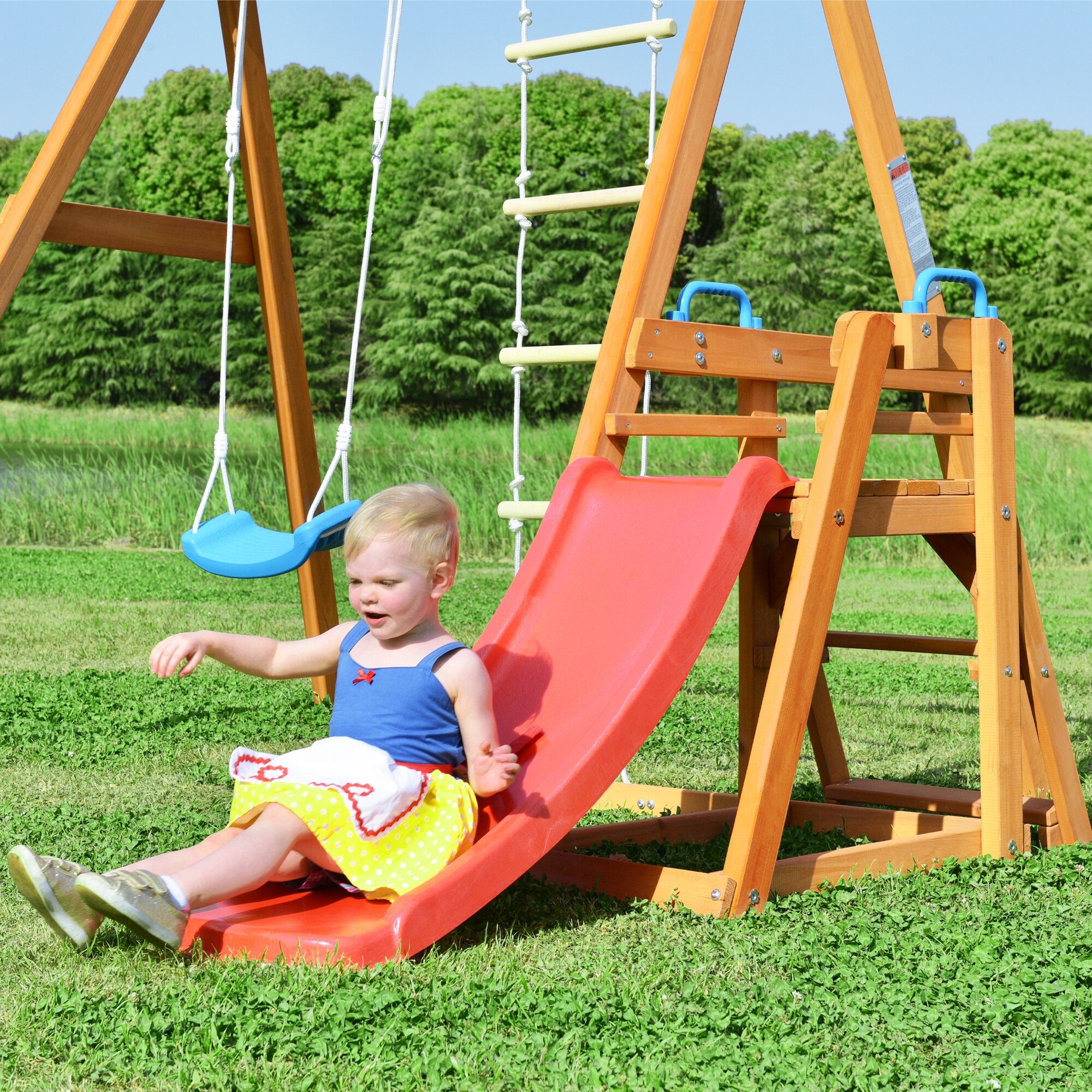 Plum slide cheap and swing set