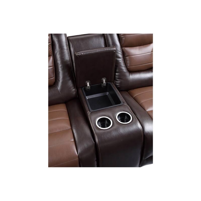 Grete Brown Premium Faux Leather Living Room Set