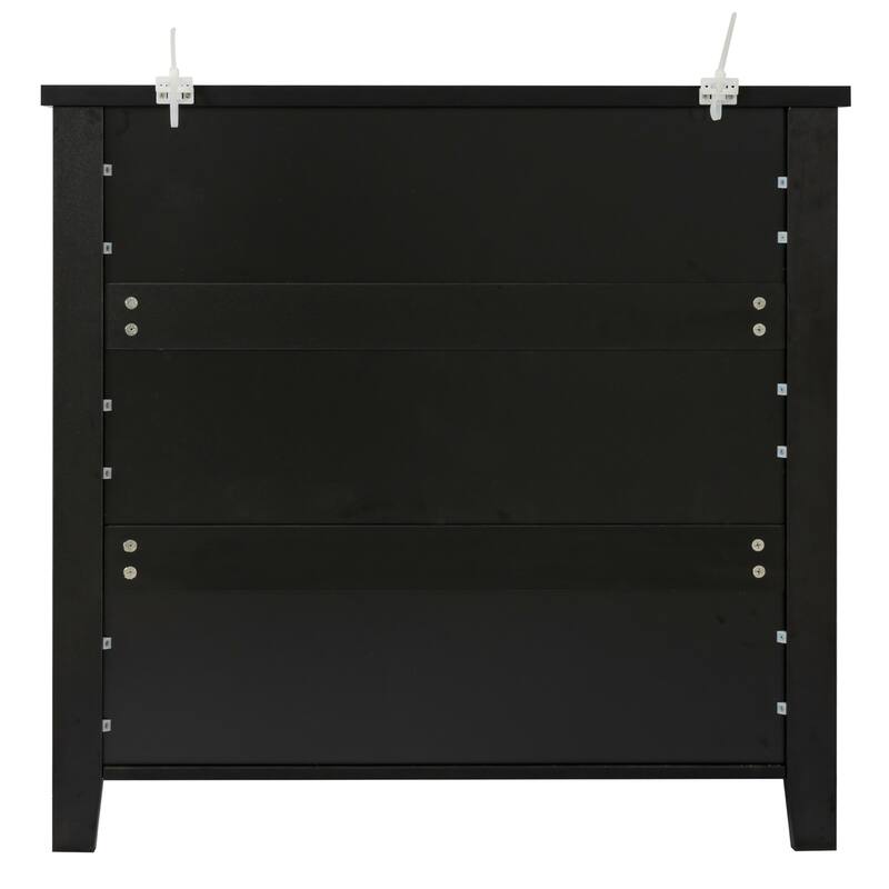 Drawer Dresser, Bedroom Storge Cabinet W/ Retro Shell-shaped Handle