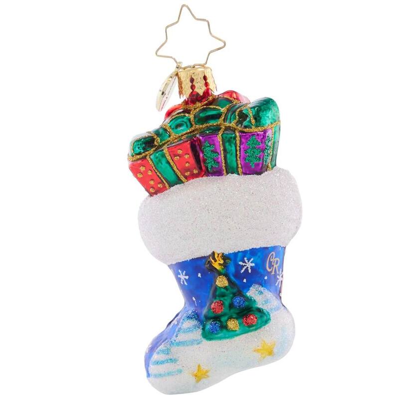 Night Before Christmas Stocking Gem Glass Christmas Ornament 1021430