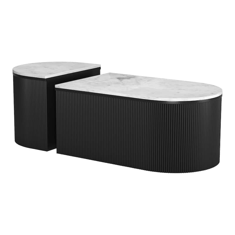 Ormara Coffee Table Set White & Black - White/Black