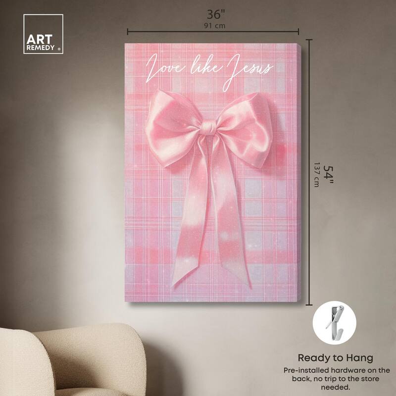 Love Like Jesus Bow Canvas by Art Remedy, Gallery Wrapped