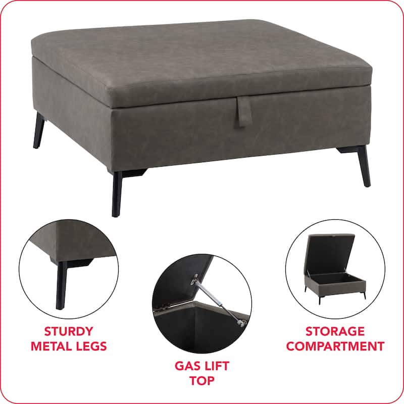 Linden Square Storage Ottoman