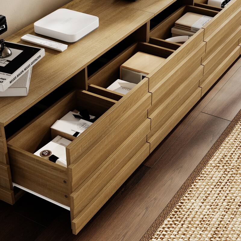 Contemporary Wooden TV Stand Entertainment Center: Minimalist Design Meets Functional Storage