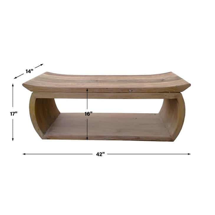 Uttermost Connor Reclaimed Wood Bench - 42"W x 17"H x 14"D