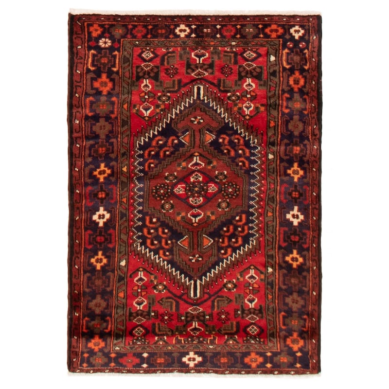 ECARPETGALLERY Hand-knotted Andelz Red Wool Rug - 3'10 x 5'0 - Red - 3'10 x 5'0