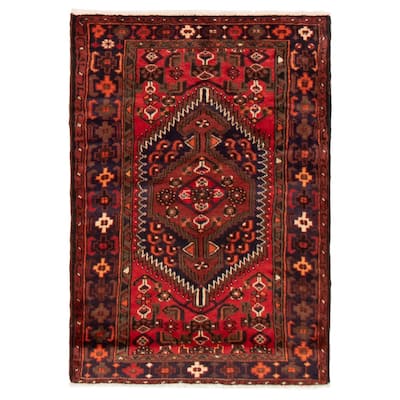ECARPETGALLERY Hand-knotted Andelz Red Wool Rug - 3'10 x 5'0