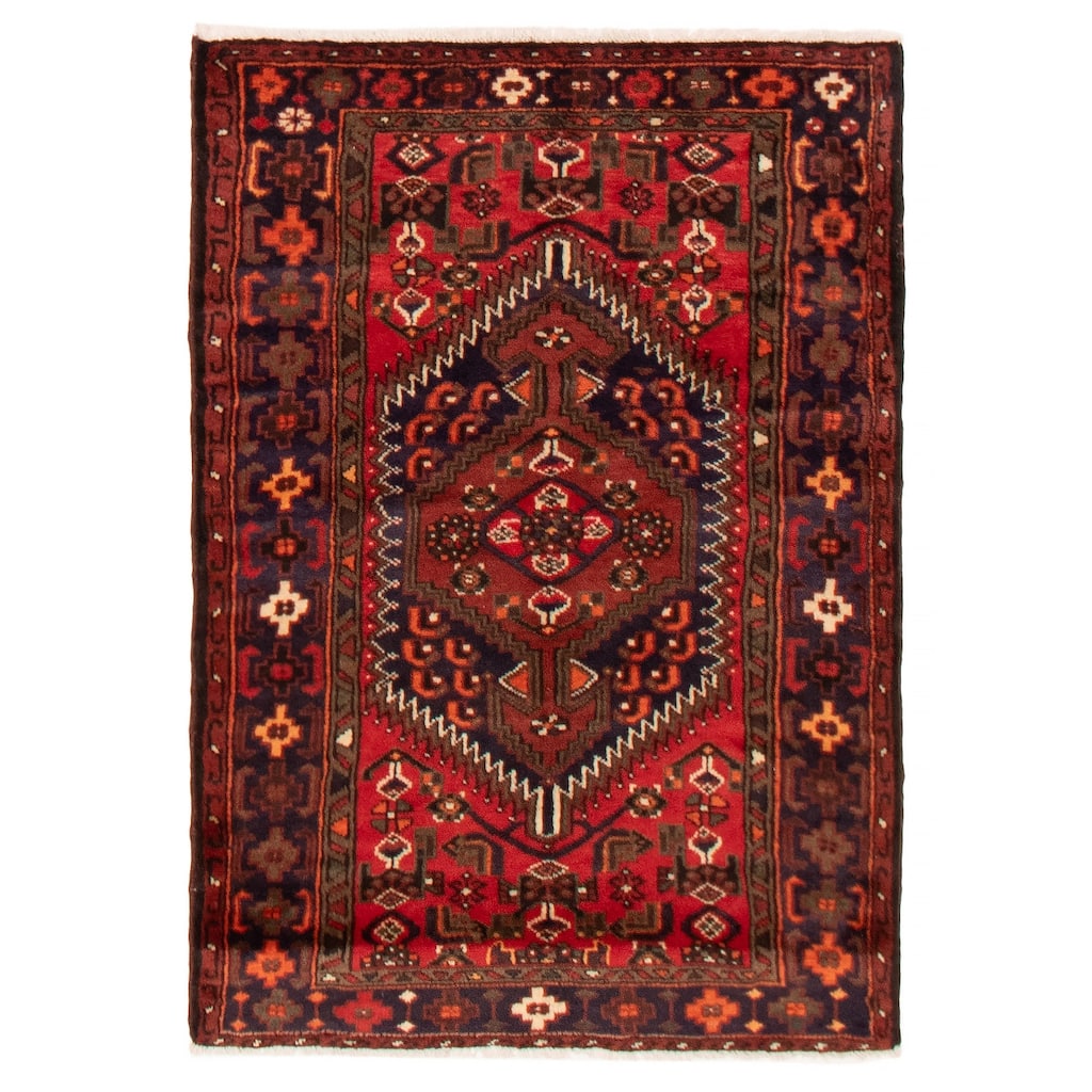 ECARPETGALLERY Hand-knotted Andelz Red Wool Rug - 3'10 x 5'0
